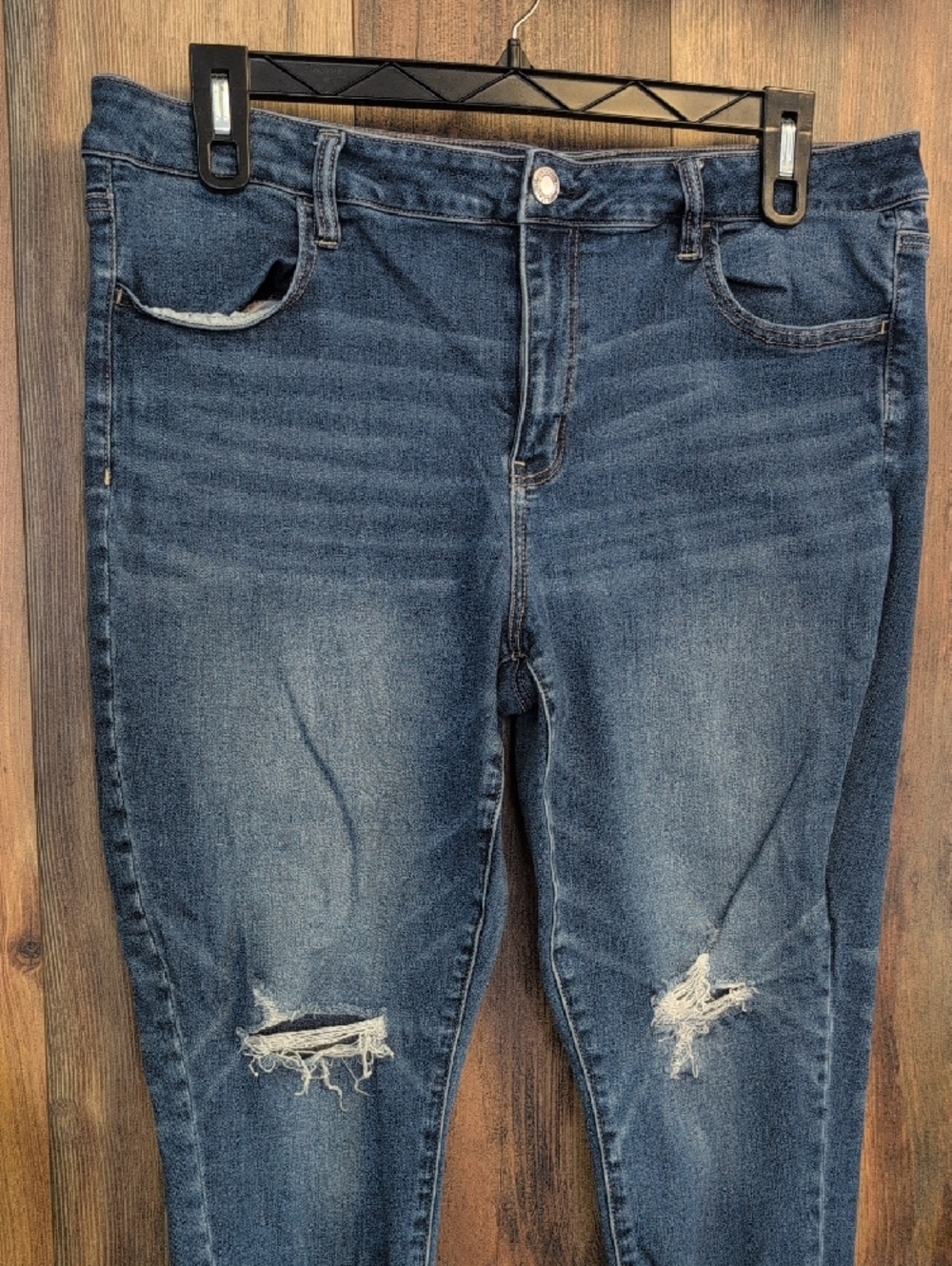 American Eagle Distressed Next Level Stretch Jegging Crop Jeans 20 Short W273 - Picture 2 of 9